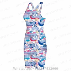 Love The Pain One Piece Women Pro Sport Swimwear Professional Knee Length Training Race Swimsuit Summer Bikini Beach Wear 2023