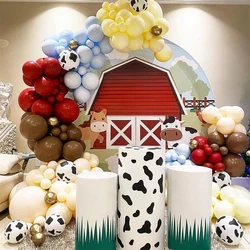 120Pcs A set of cow printed balloon wreath arch set, children's and boy farm party birthday party decoration