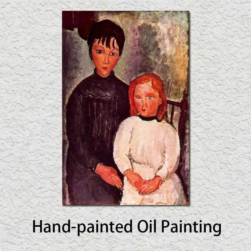 

Modern Art Lady Two Girls by Amedeo Modigliani Paintings Reproduction High Quality Hand Painted