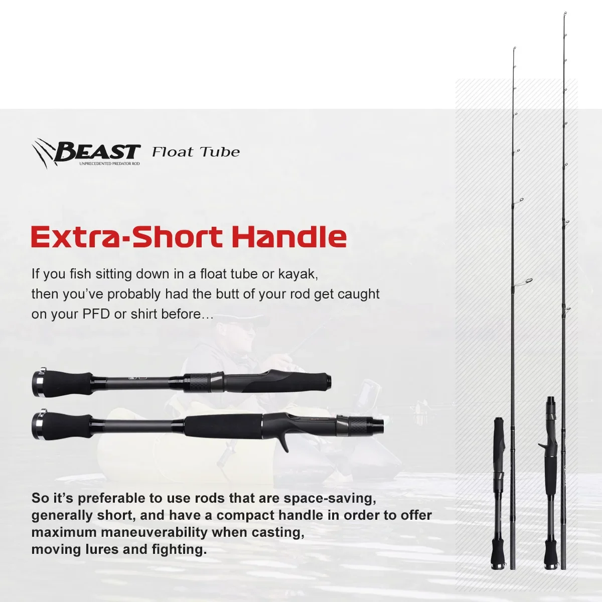 Imagem -03 - Noeby Beast Float Tube Pike Fishing Rod Fuji Toray Boat Casting Spinning Catfish Caiaque Predador 168 m 172 m 175 m