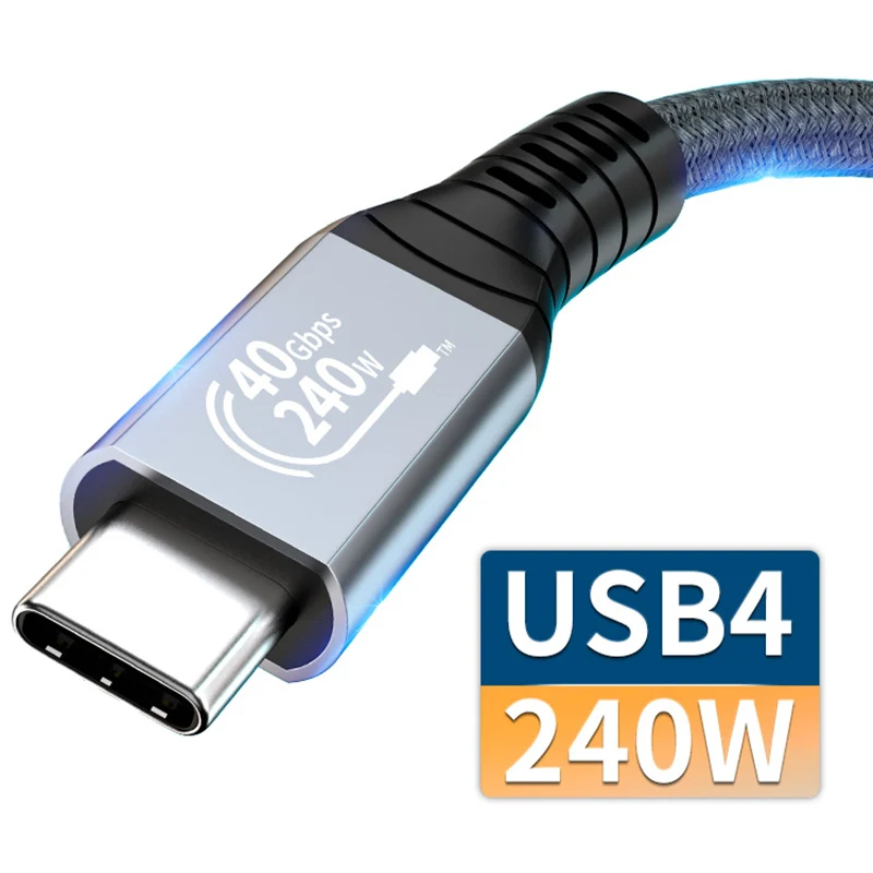 

USB4 Data Cable Type C USB 4 PD Fast Charge 240W USB Extension Cable USB-C Charging Cable Gen3 40Gbps 8K Compatible Thundebolt 4