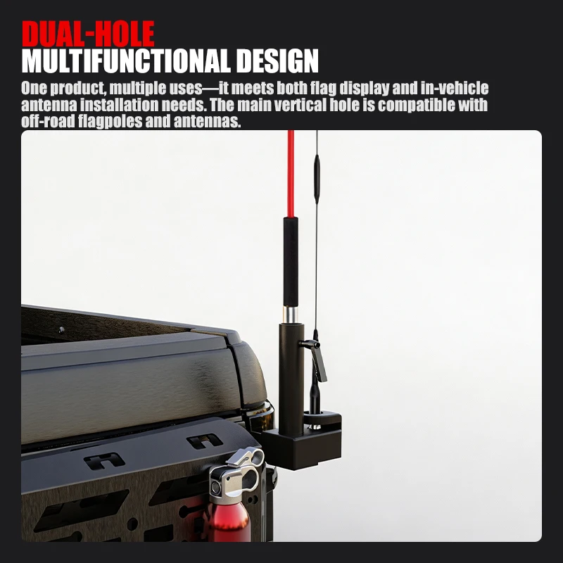 Flagpole Holder For BYD Shark 6 2024-ON Tailgate Antenna Bracket Guide Flag Pole Base Exterior Upgrade Pickup Car Accessories