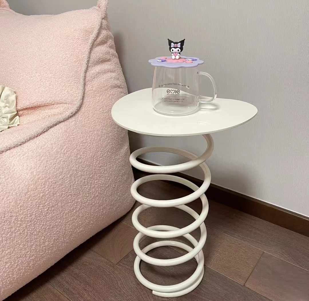 Spring Metal End Coffee Tea Table Portable Movable Metal Side Table Sidetable Dressing Makeup Foot Rest Low Stool