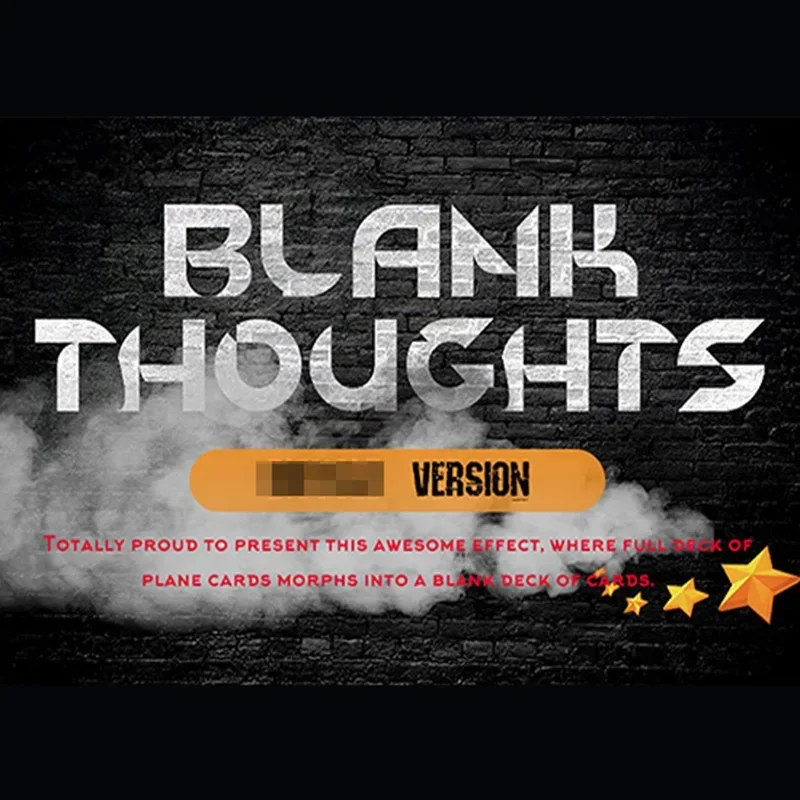 Blank Thoughts (Red Deck) Magic Tricks Close Up Illusions Gimmicks Props Mentalism Free Chosen Card Vanishes Deck Turns to Blank