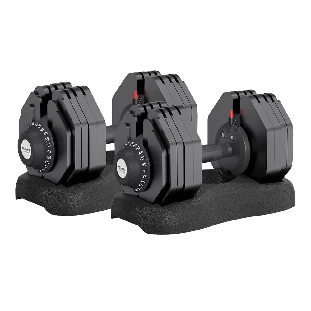 

Adjustable Dumbbell Set of 2, 588LB Quick Dial Free Weights with Double Safety Lock, AntiSlip Steel Handle amp Storage Box, Spa
