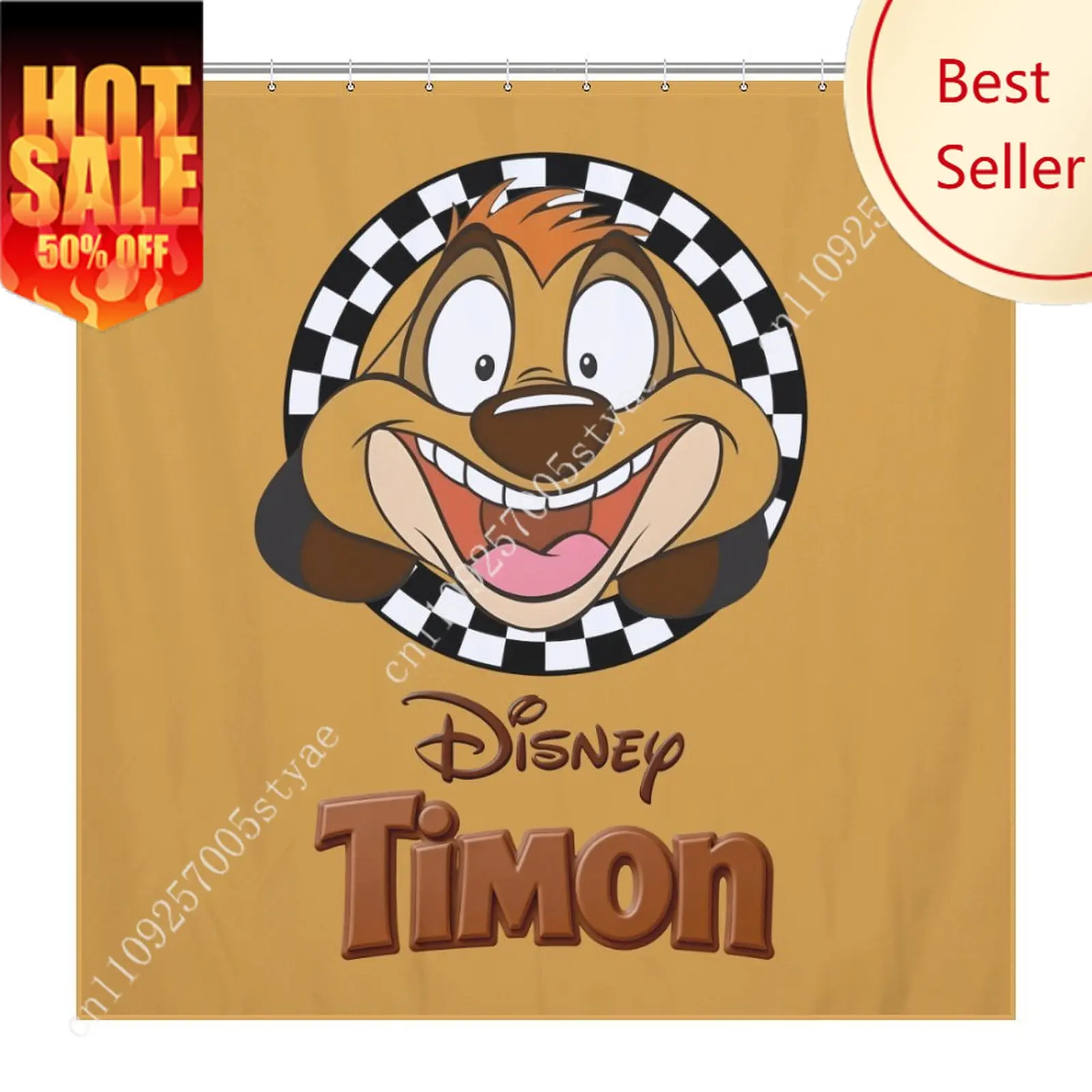 

Timon Shower Curtain Disney Cartoon The Lion King Movie Kid Cute Animal Bathroom Home Party Decor Waterproof Custom Bath Curtain