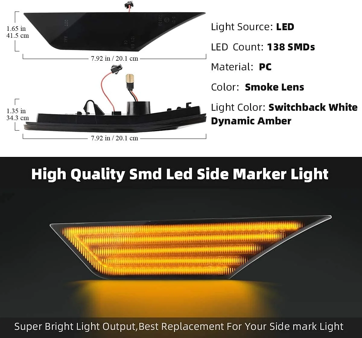 

Для Honda Civic 10-го поколения, боковые габаритные огни на крыло, янтарные последовательные указатели поворота, белые стоп-сигналы 16-21