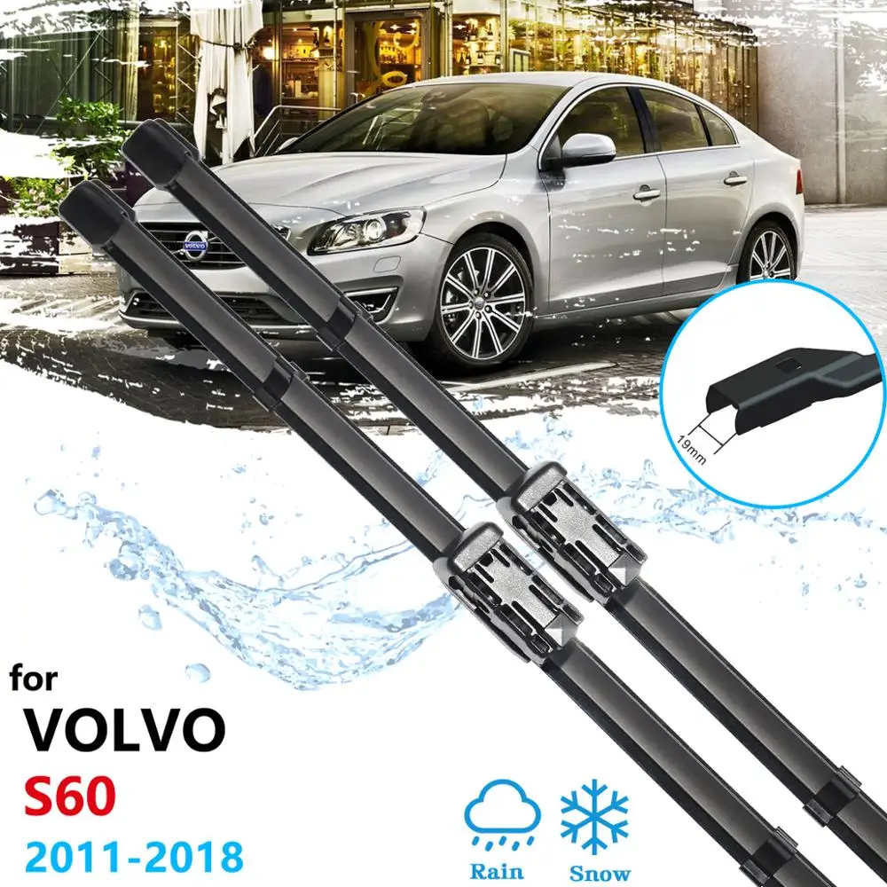 Car Wiper Blade for Volvo S60 2011 2012 2013 2014 2015 2016 2017 2018 Front Windscreen Windshield Brushes Washer Car Accessories