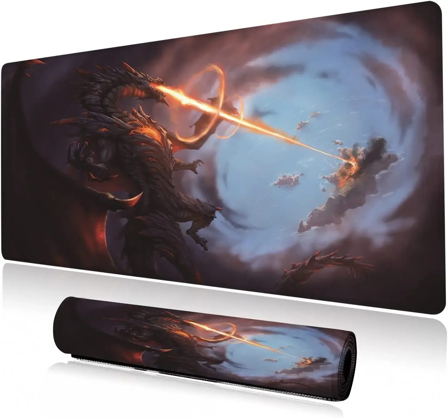 

Extended Large Gaming Mouse Pad Cool Dragon Flame XXL Size Keyboard Mouse Mat Desk Pad 35.4 x 15.7inch