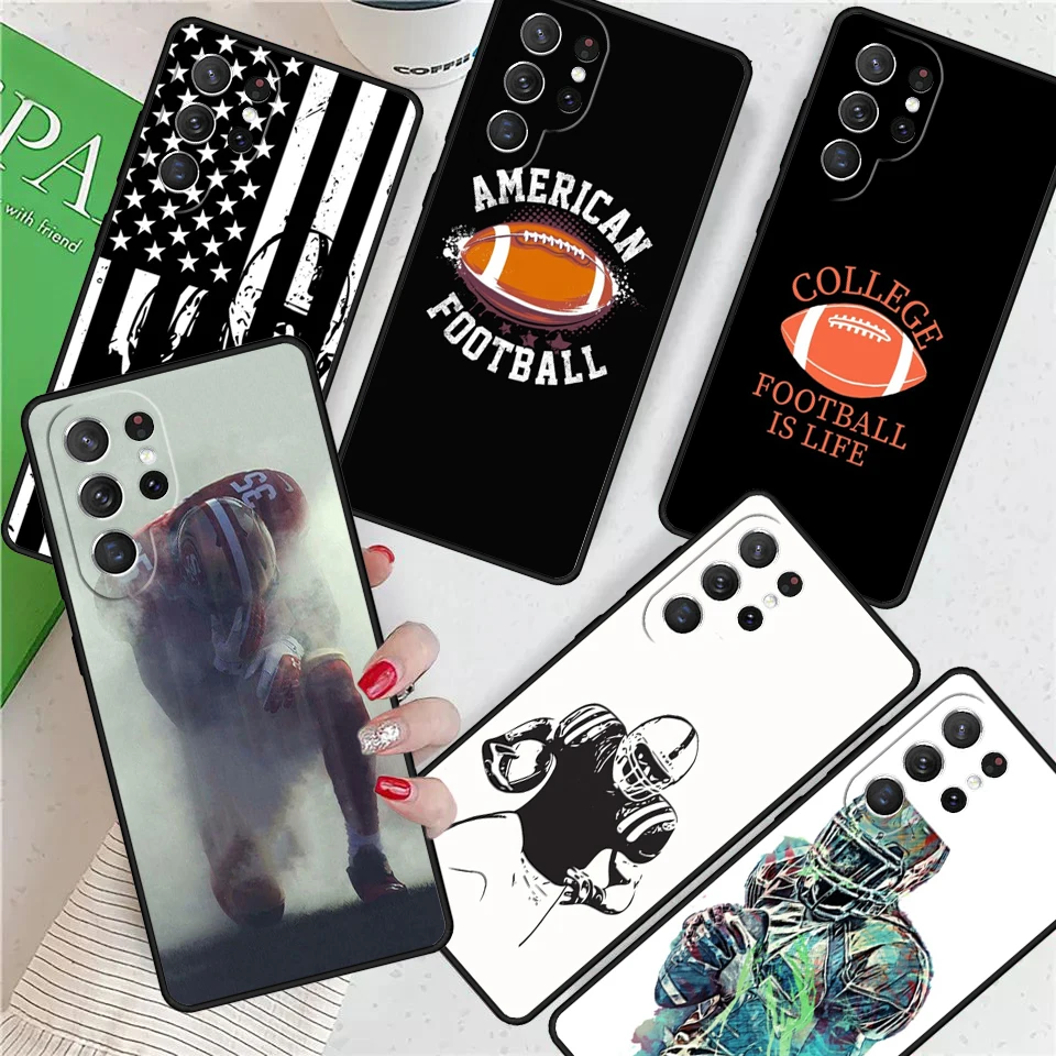 American football player sport For Samsung Galaxy S24 Ultra S21 S22 S8 S9 S10E Note 10 20 Plus FE S23 Phone case Cover Coque