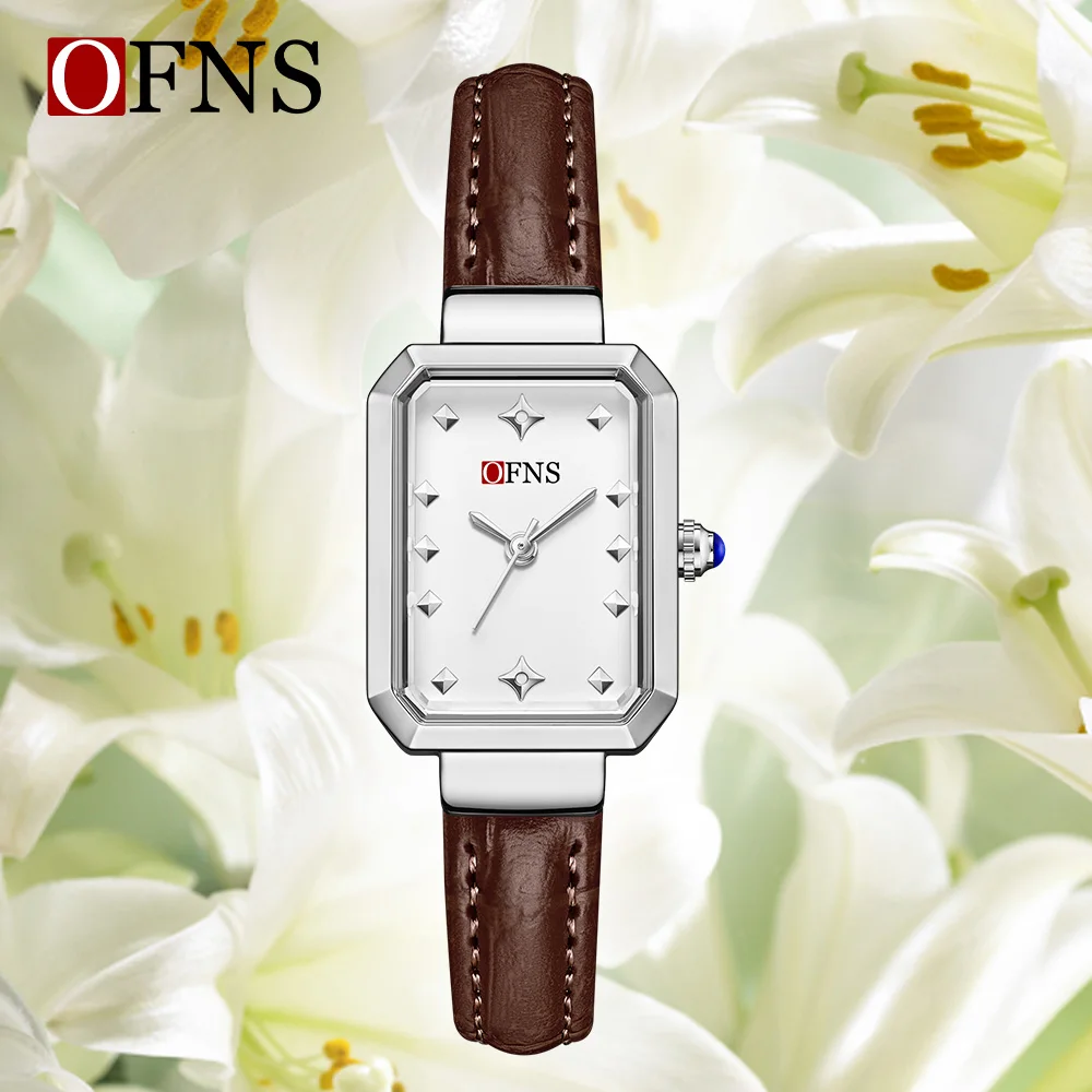 

OFNS, лучшие брендовые новые 1574, модные квадратные женские кварцевые часы в стиле ретро, водонепроницаемые легкие роскошные женские кварцевые часы для отдыха