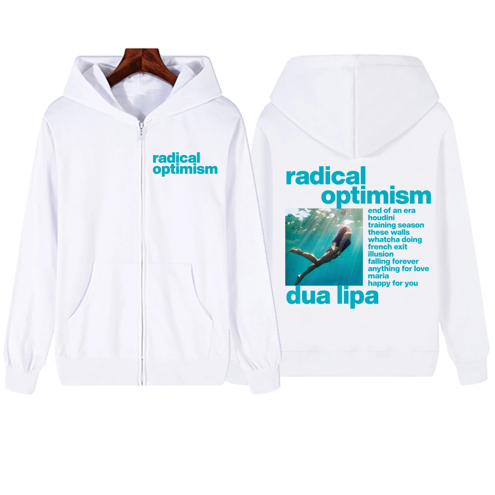 Dua-Lipa Radical Optimism Zipper Hoodie  Harajuku Pullover Tops Man Woman Sweatshirt Streetwear