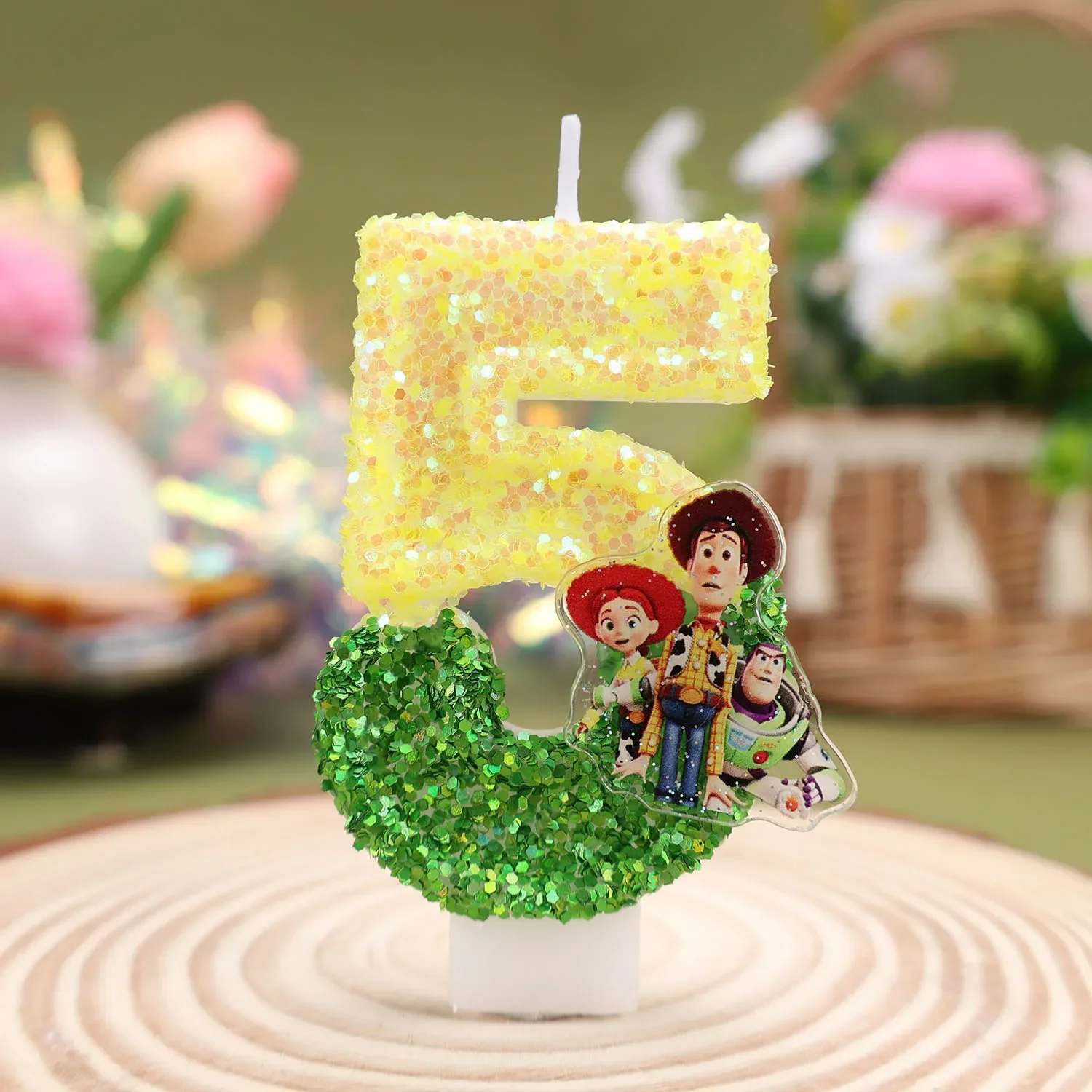 Hot Cute Cartoon T-O-Y Story Digital Candle Numbers 0-9 Kids Birthday Cake Decoration Cartoon Party Supplies Accessory
