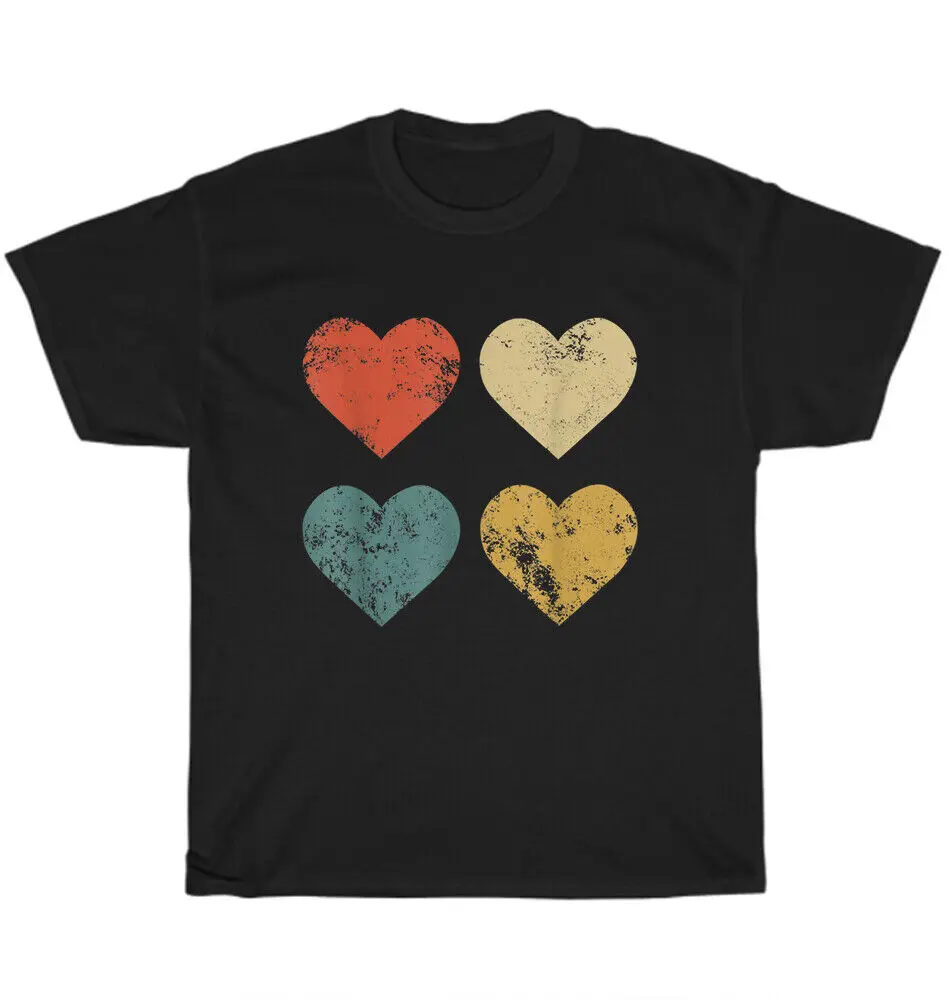 Vintage Retro Heart Hearts Valentines Day T-Shirt Unisex Funny Tee Gift NEWUnisex Summer Cotton Luxury Brand Super Size Anime pa