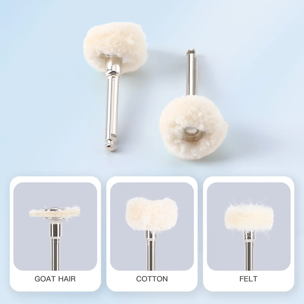 5 Pcs/Bag Azdent Dental Polishing Brush Wheel Felt Wheel Wool Cotton Polishing Brushes 2.35mm Dia.