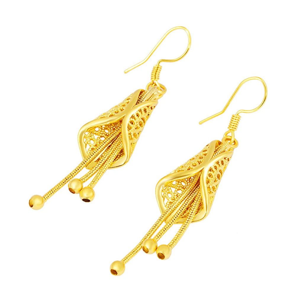 Gold Color Charm Earrings For Women Long Tassel Dangle Earing Brincos Pendientes Mujder Fashion Jewelry Party Gifts Wholesale