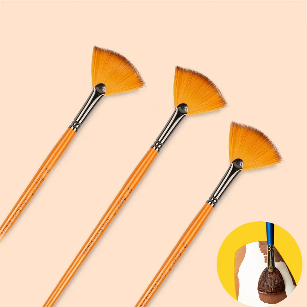 1Pc Pottery Soft Hair Fan-shaped Brush For Ceramic Large-area Coloring Brush Glaze Hydration Tool 2 Size