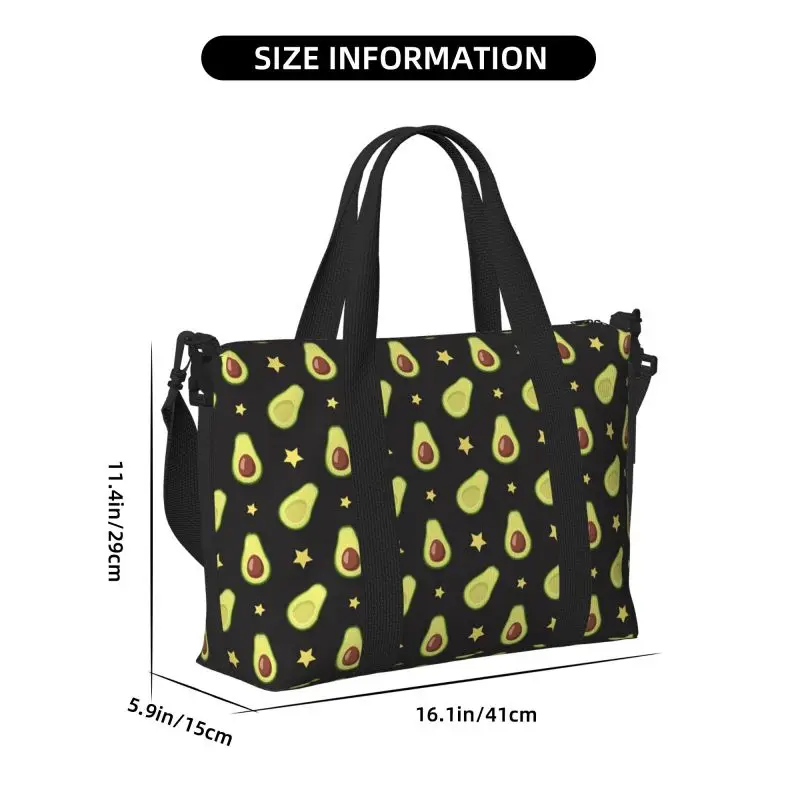 Cute Avocado Travel Duffel Bags Foldable Weekender Overnight Bag Unisex Lighweight Waterproof Travel Bags Gym Yoga Sport Bag