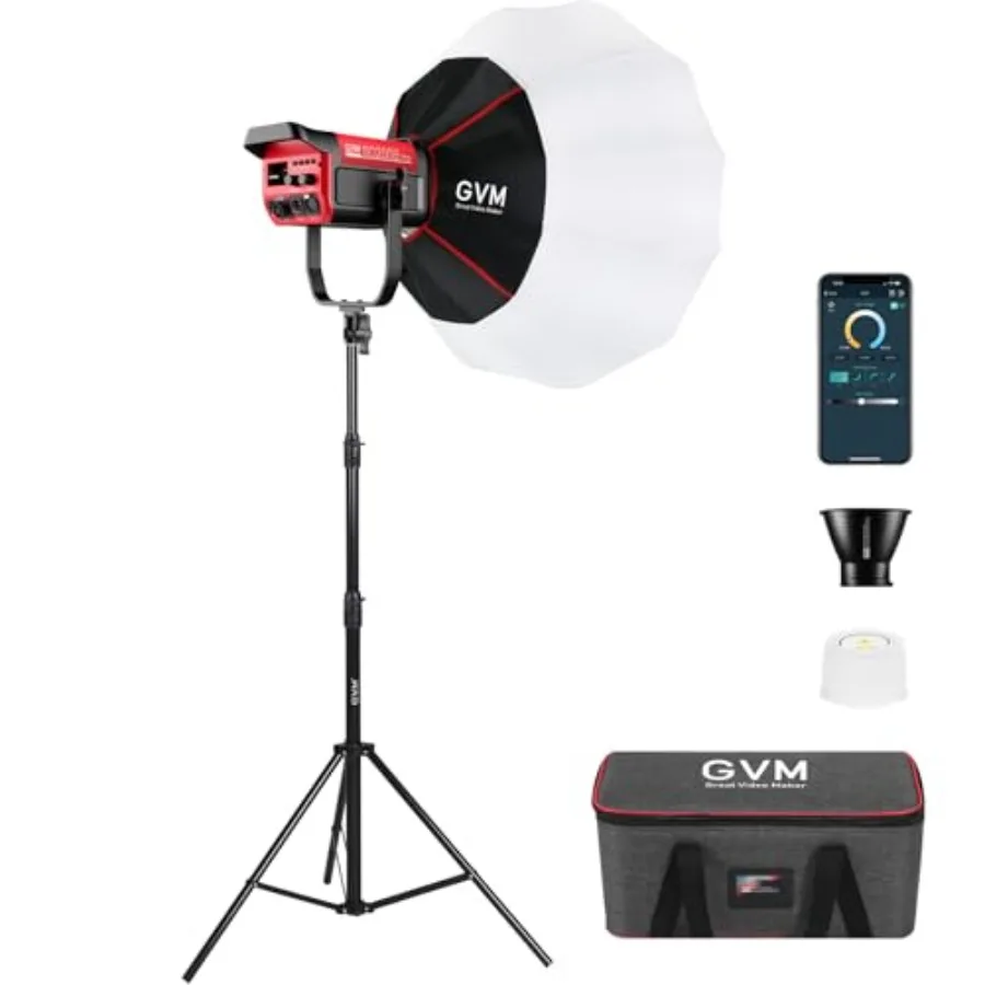 

【New model】GVM 200W LED Video Light with Lantern Softbox SD200B Continuous Lighting Kit with Bluetooth Mesh Network/DMX Control