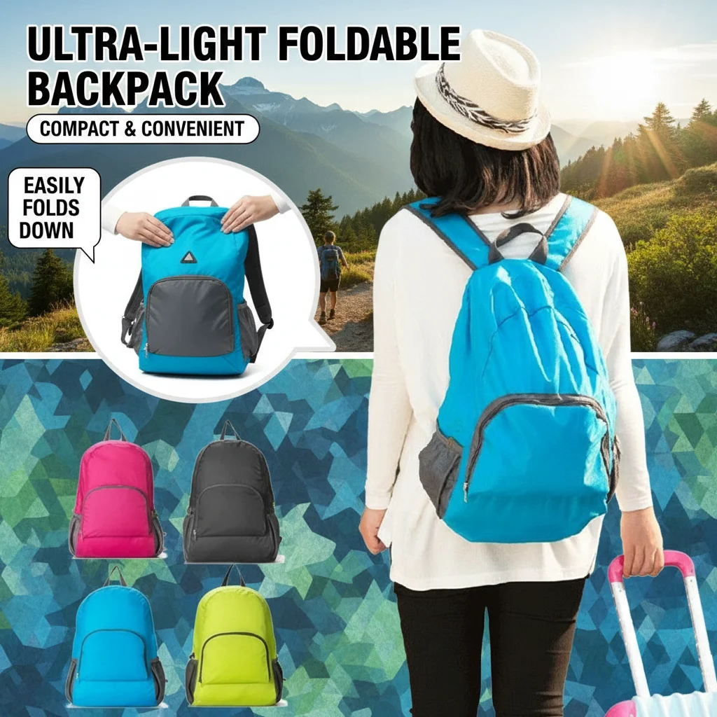 

Ultralight Foldable Nylon Outdoor Mountaineering Backpack Waterproof Travel Daypack Bag with Large Capacity for Sports