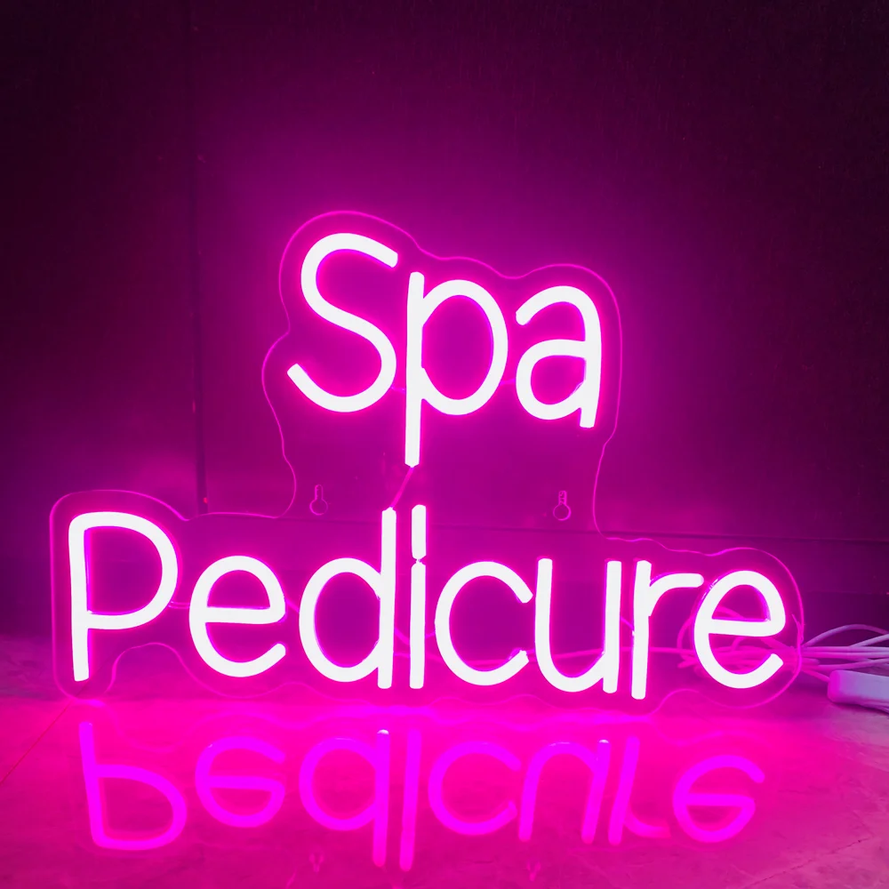 

Spa Pedicure Neon Signs Pink Led Lights For Wall Decor USB Powered Neon Room Decoration Massage Bath Salon Light Up Sign Lamp