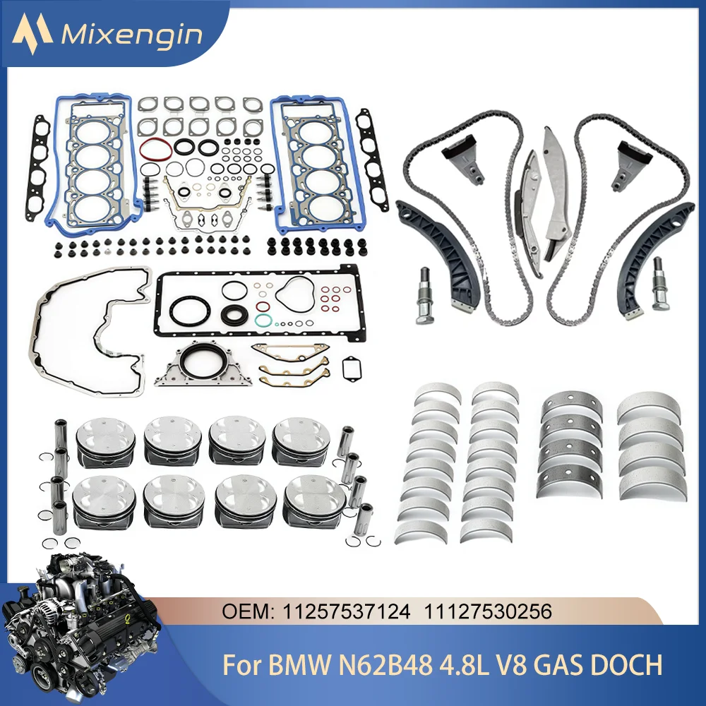 

Auto Engine Parts Rebuild Overhaul Kit fit N62B48 V8 GAS DOHC Naturally Aspirated For BMW 750i X5 E60 E70 E63 E65 E66 4.8L 04-10