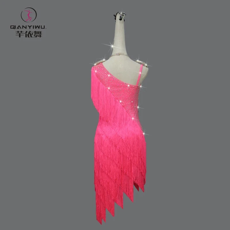 New Latin Dance Fringe Skirt Stand Ballroom Dress Women stage Cabaret Samba Costume Sports Clothing Practice Wear Sexy Line Suit