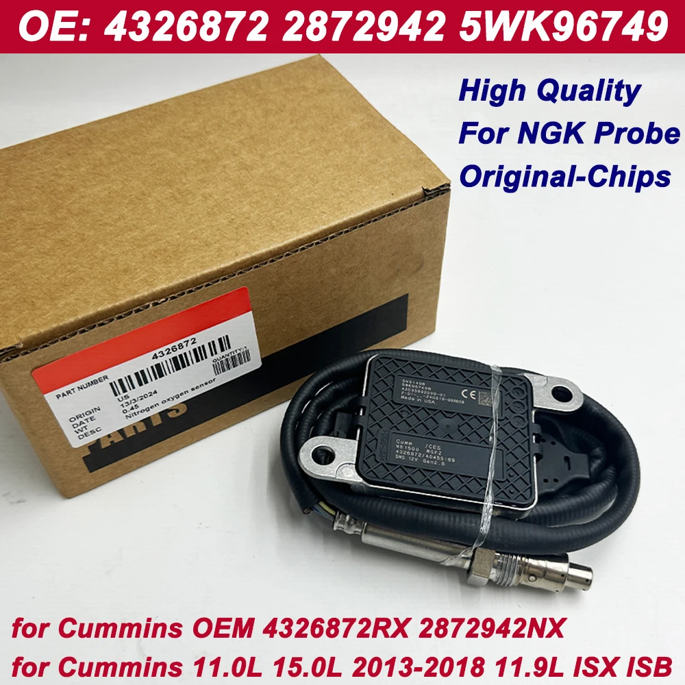 OEM 4326872 5WK96749 2872942NX 5WK96749B for Cummins Box N-GK Probe Nitrogen Oxide Sensor for 2013-18 Cummins ISX 15.0 ISX 11.9