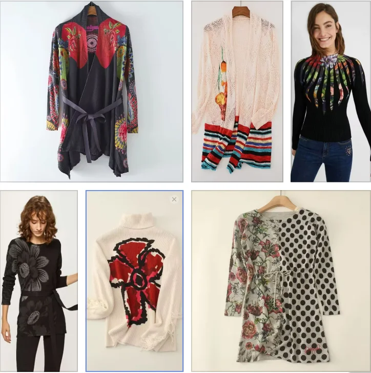 Spanish spring and autumn new printed round-neck casual and fashionable knitted sweater original order for foreign trade