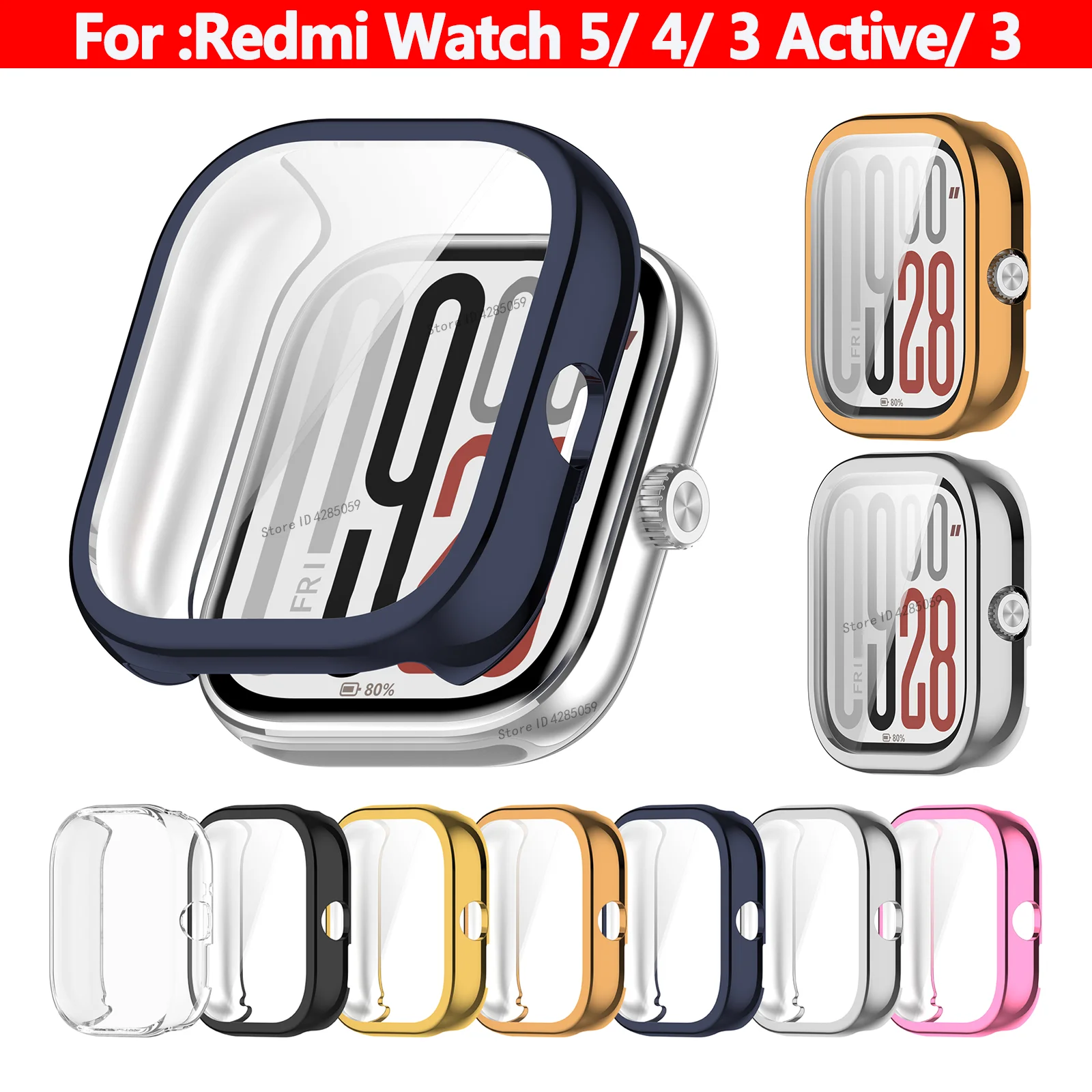 TPU Screen Protector Cover For Xiaomi Redmi Watch 5 Smart Watch Bracelet Protective Shell for Redmi Watch 4/Watch 3 Active/Lite