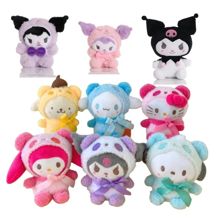 

13cm Cartoon Sanrio Plush Toy Kawali Kuromi Hello Kitty My Melody Cinnamoroll Filled Doll Pendant For Girl Children's Xmas Gift