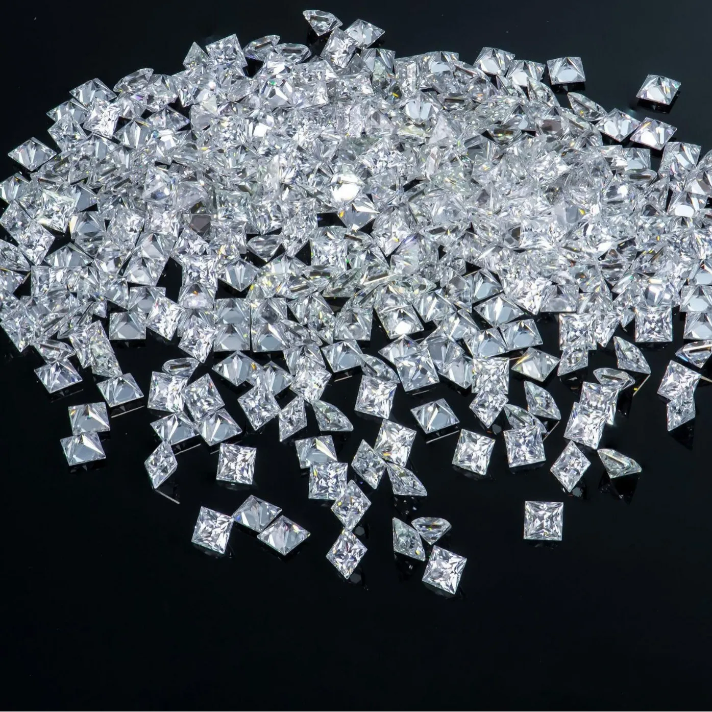 TS 1.5-12Mm Princess Cut Loose Stones Certified Moissanite Diamond Gemstone D Color & VVS1 For Jewelry Making