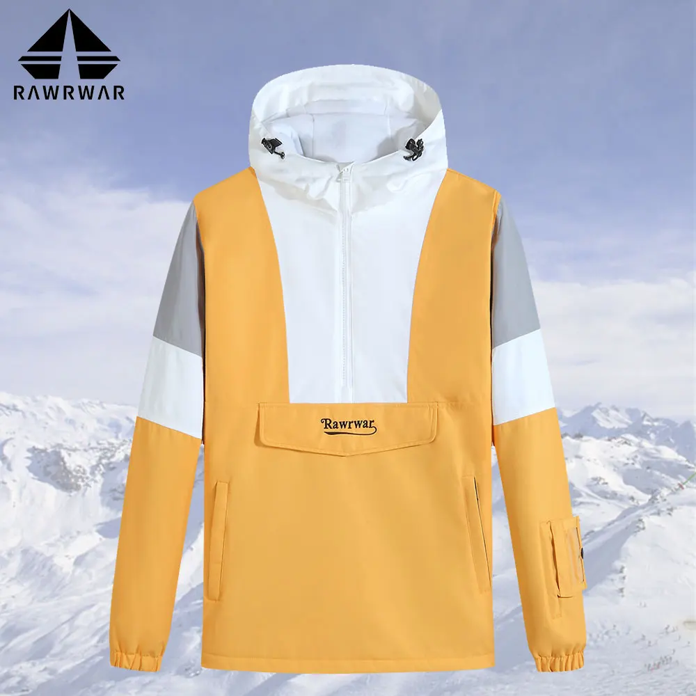 

2021 Men's and Women's Hoodie Winter Snow Ski Jacket with Large Chest Pocket Design Windproof, Waterproof, Breathable and Warm