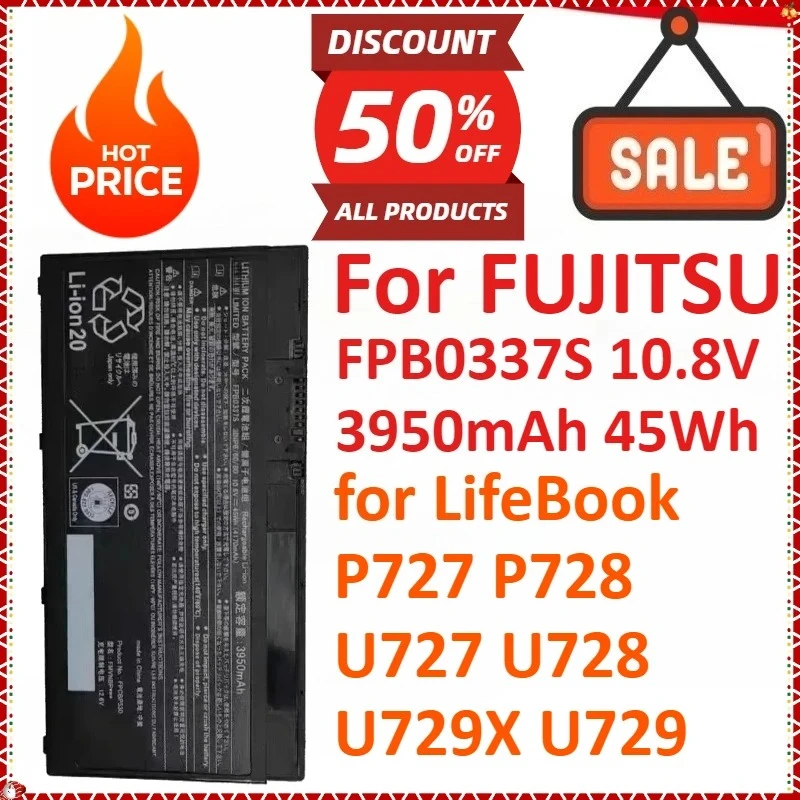 

New FPB0337S 10.8V 3950mAh 45Wh Laptop Battery For FUJITSU Lifebook P727 P728 U727 U728 U729X U729 Series High Quality