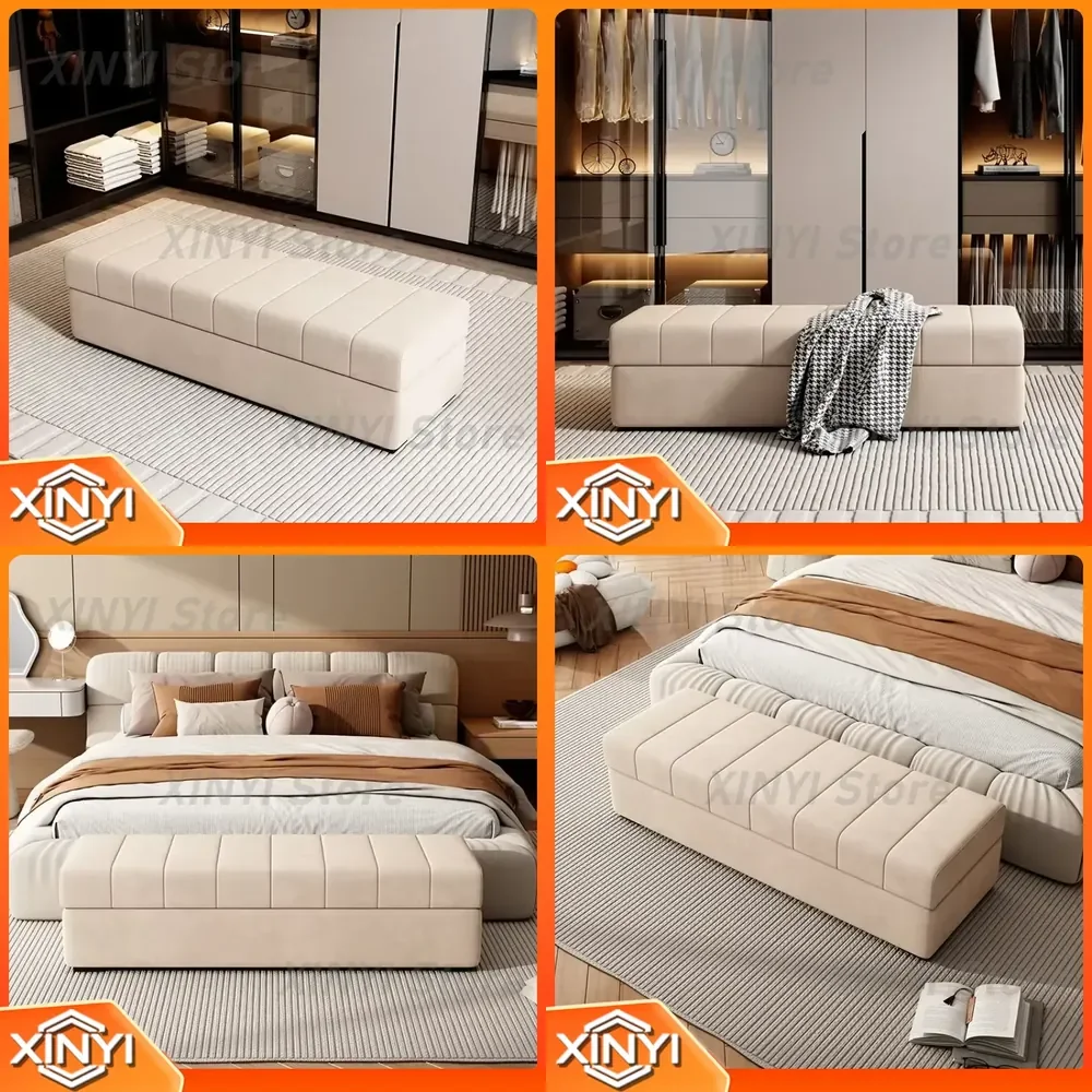 Multi-Functional Storage Ottoman Bench for Bedroom Living Room Footrest Seating Shoe Organizer Extra Long Closet Storage