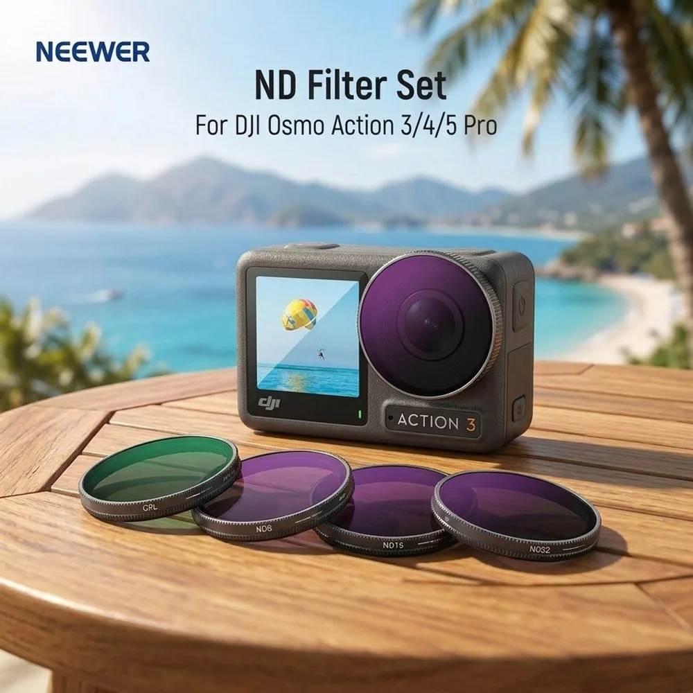 

NEEWER ND CPL Filters for DJI Osmo Action 3 4 5 Pro Multi Coated HD Optical Lens Filters ND8 ND16 ND32 CPL Camera Accessories