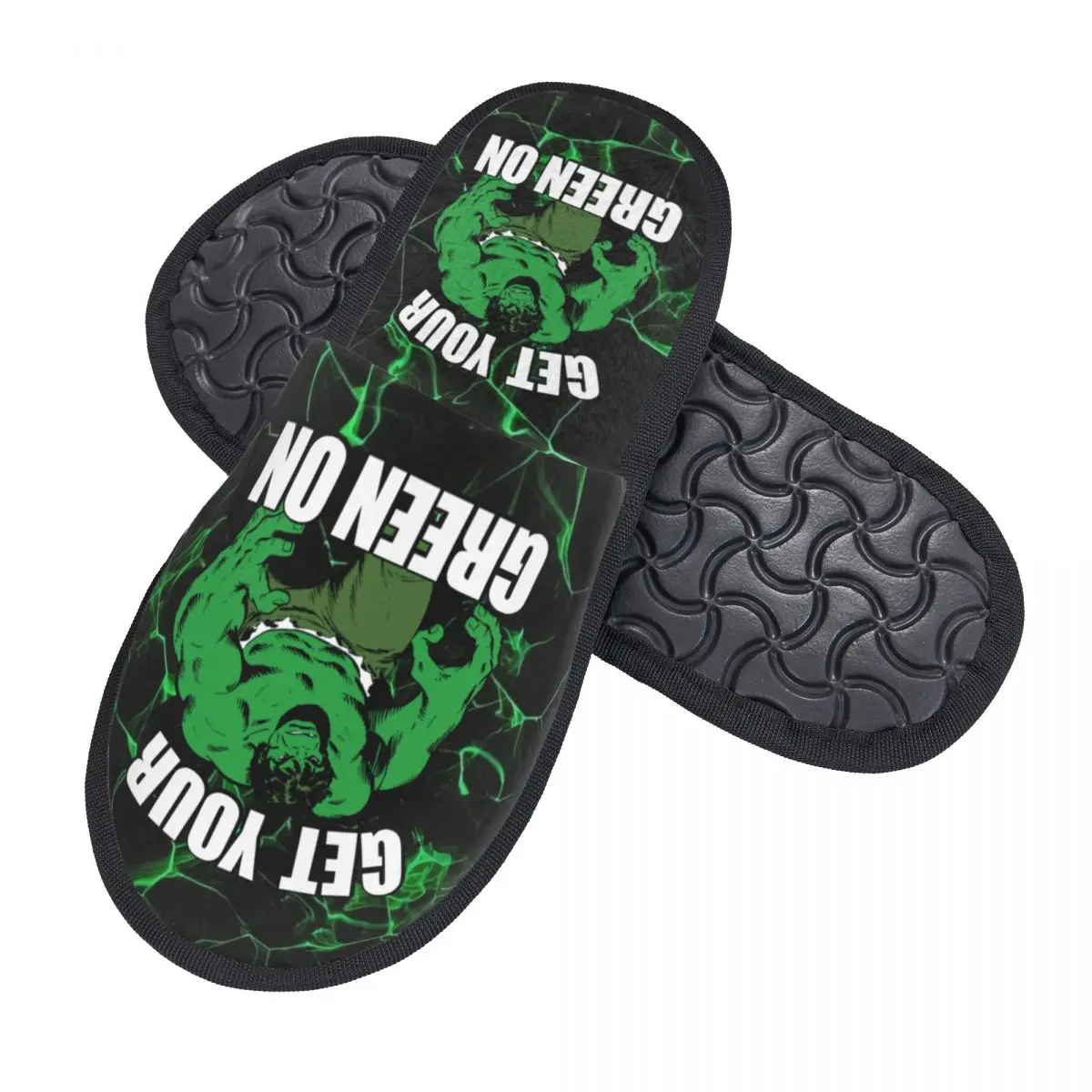 Custom Hulk Get Your Green On Guest Slippers for Bathroom Women House Slipper