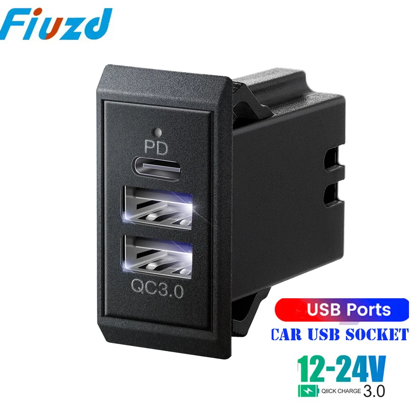 Usb socket in the car Quick Charge 54W Dual PD USB-C Port Quick Charge 3.0 USB Charger Socket for passat b8 b7 b6 b5 accessories