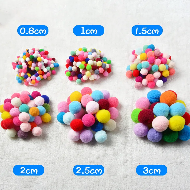 8-30mm Mixed Fluffy High Elasticity Soft Pompoms Home Furnishings Diy Hand-sewn Craft Children\'s Toys Wedding Decoration 20-50g