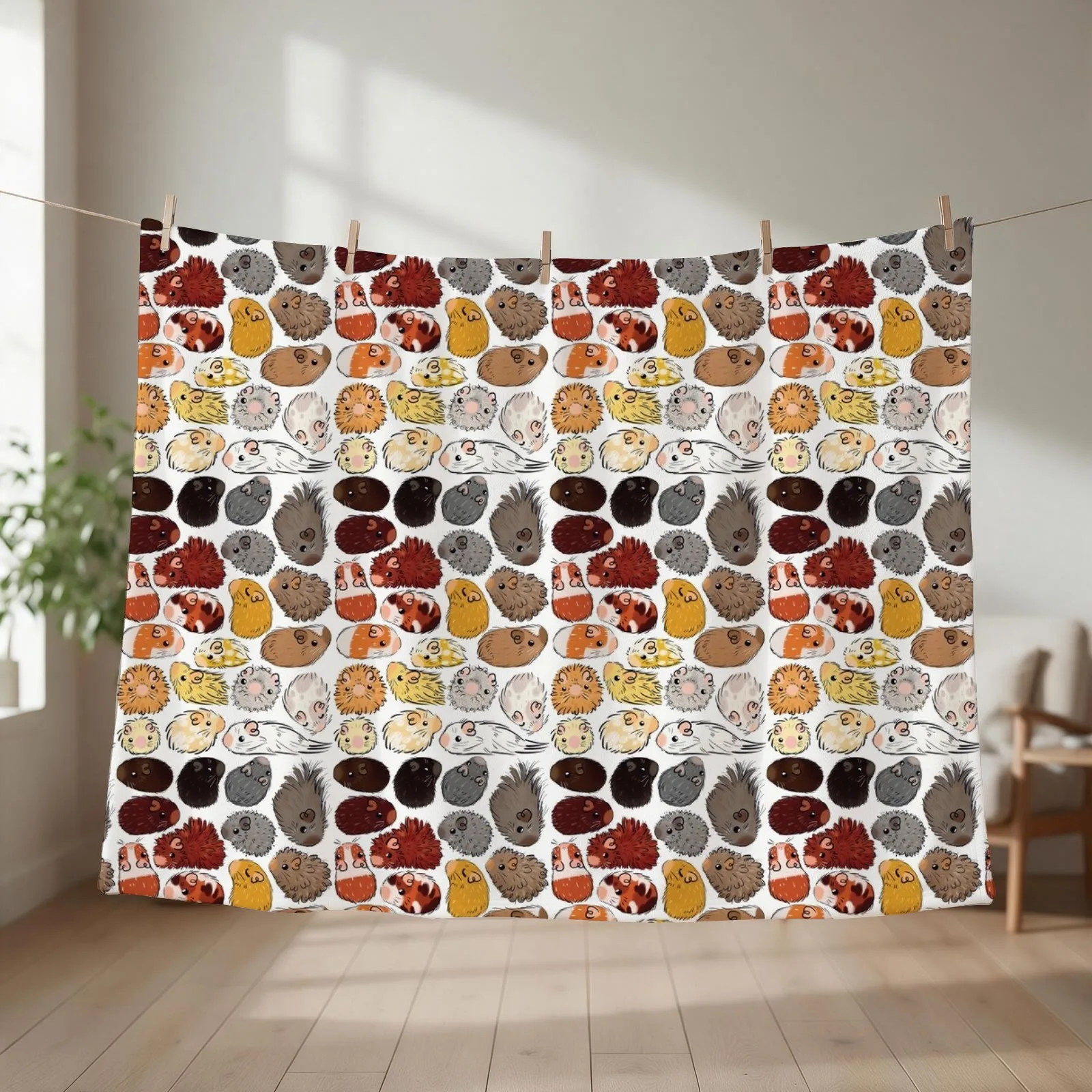 Guinea Pig Gradient Throw Blanket couch cozy soft plush fuzzy picnic outdoor blanket