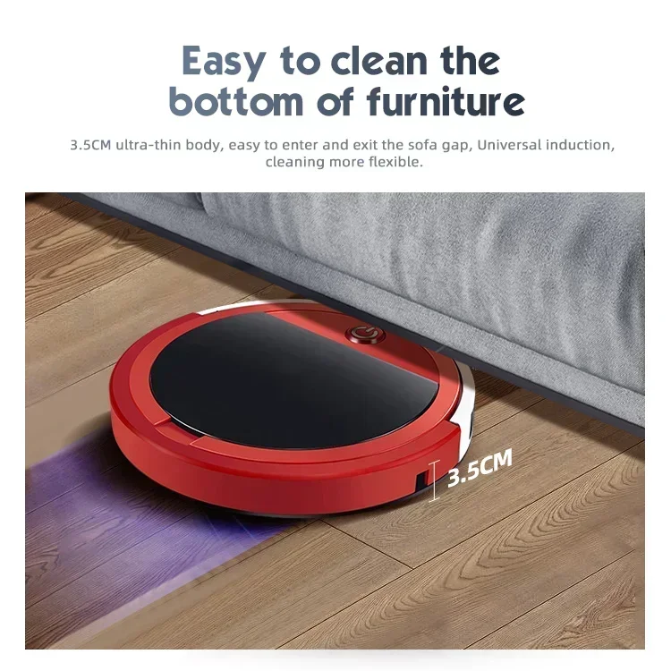 Household Rechargeable Smart Auto Floor Sweep Mop Machine with Water Tank Wireless RC Robot Vacuum Cleaner