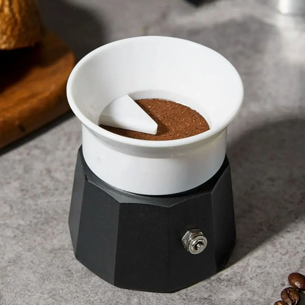 

Anti-spill Powder Moka Pot Tamper Universal White Rotary Powder Dosing Ring ABS Non Pressure Coffee Distributor Leveler Cafe
