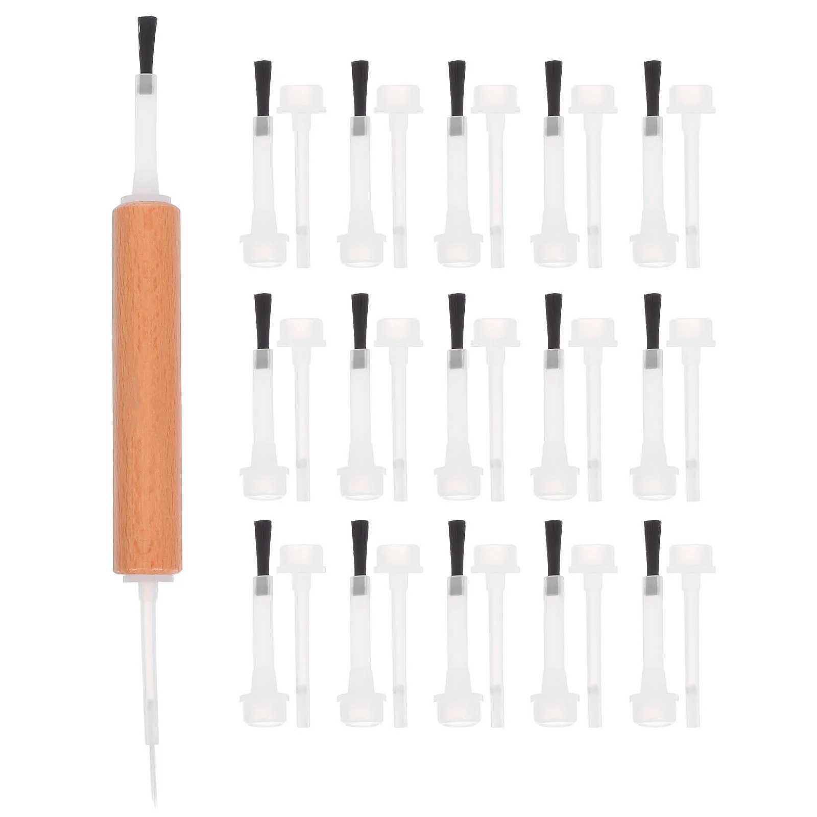 

Dual-Head Art Brushes Replaceable Heads Solid Wood Handle For Design Gel Polish Kit Art Replacement Brush Cleanup Brush Set