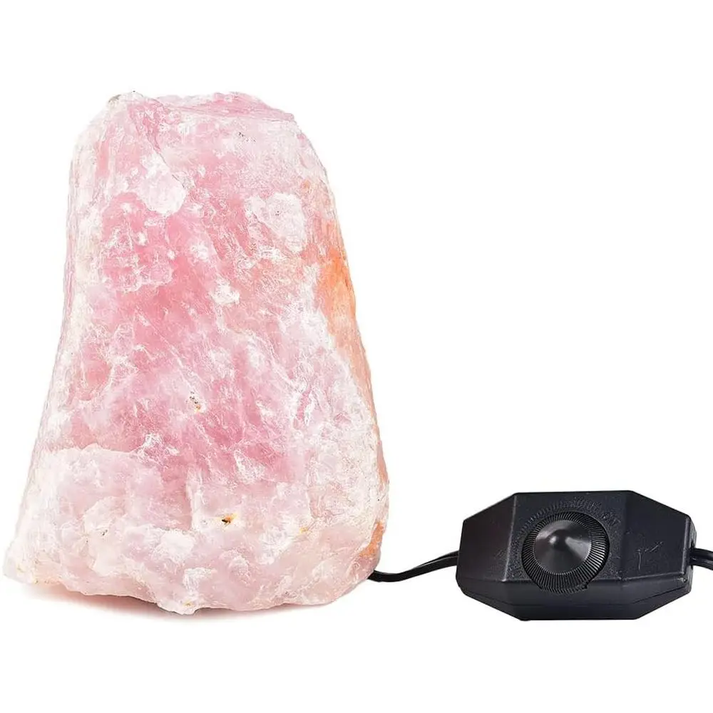 

JIC Gem 4-6 lbs Rose Quartz Crystals Lamp, Natural Crystal Night Light Lamp Hand Carved Pink Table Lamp Home Decoration 5-7"