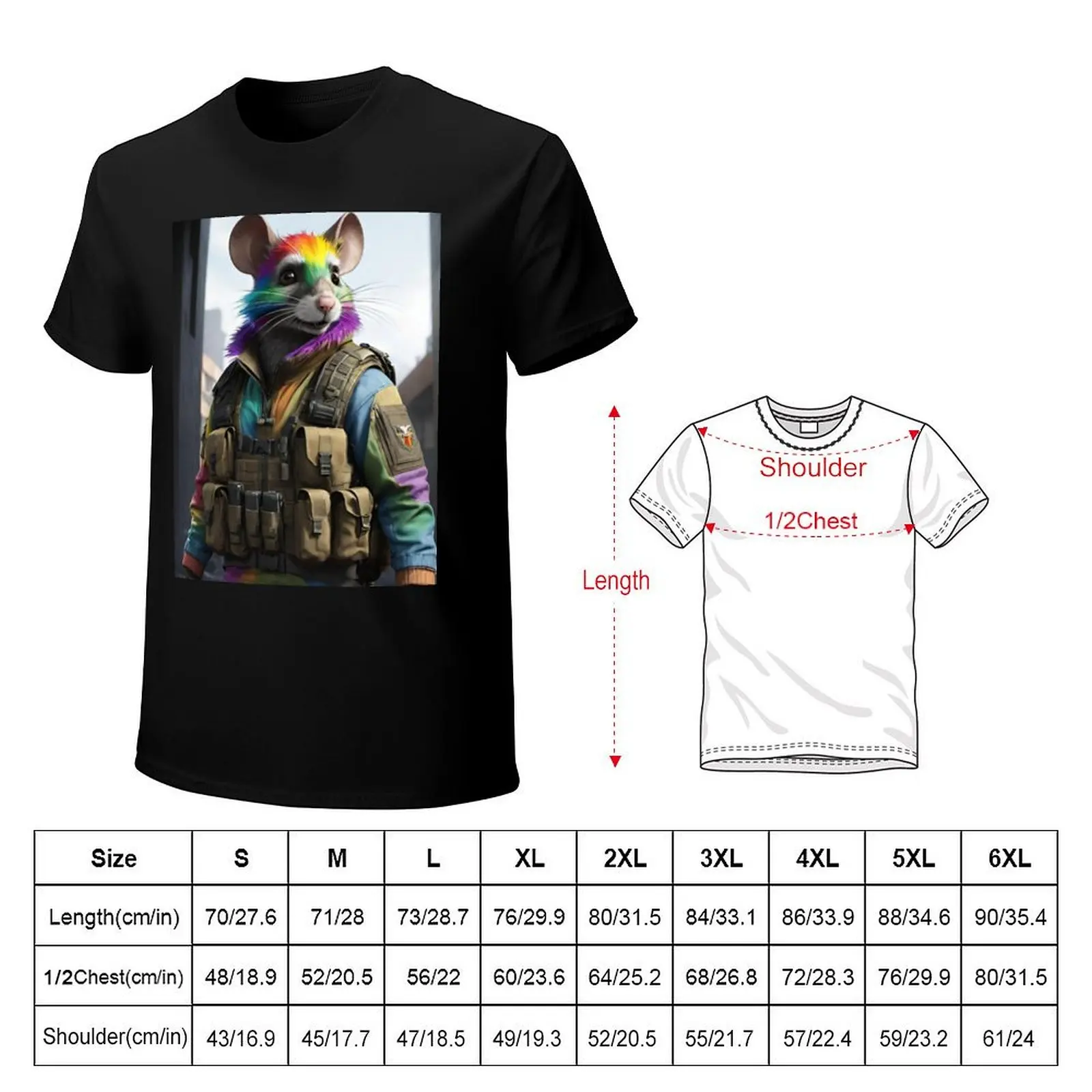 Rainbow mouse character T-Shirt Sun Block Outdoor T-Shirt