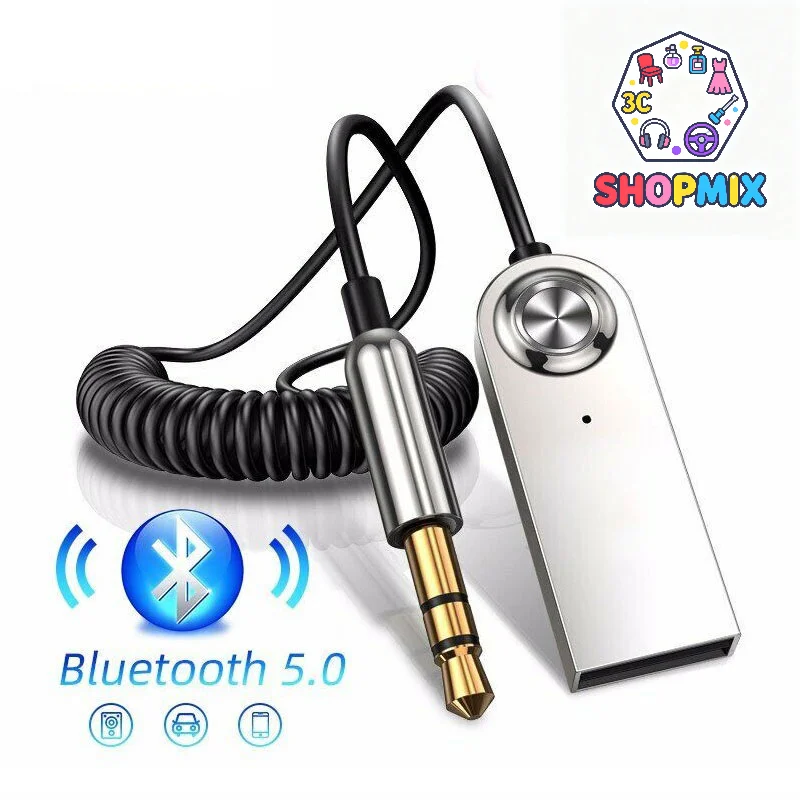Aux Bluetooth Adapter Dongle Cable For Car 3.5mm Jack Aux Bluetooth 5.0 4.2 4.0 Receiver Speaker Audio Music Receiver