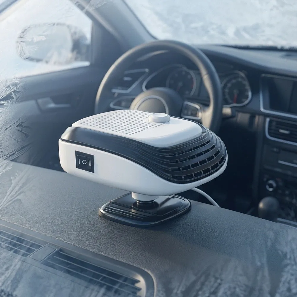 120W Portable Windshield Defroster For Fast Heating Fan Two Adjustable Angle Alloy Wire For Car SUV Truck Winter Driving Heate