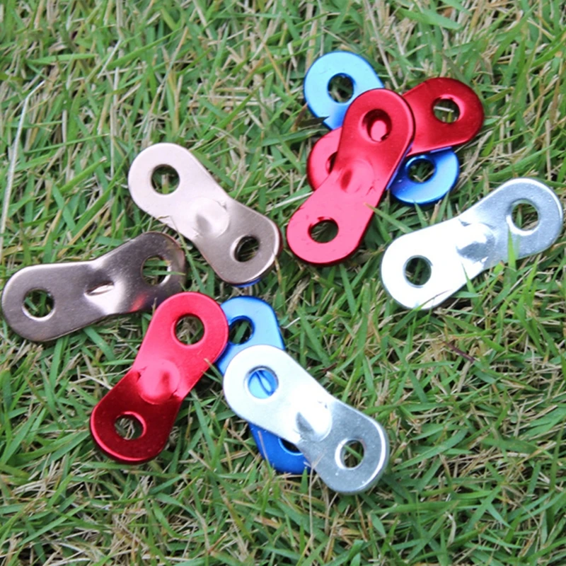 10 Pcs Aluminum Alloy Tent Rope Tensioners Camping Non-Slip Cord Lock Buckles Dual Holes Wind Rope Peanut Stopper Clasp Dropship