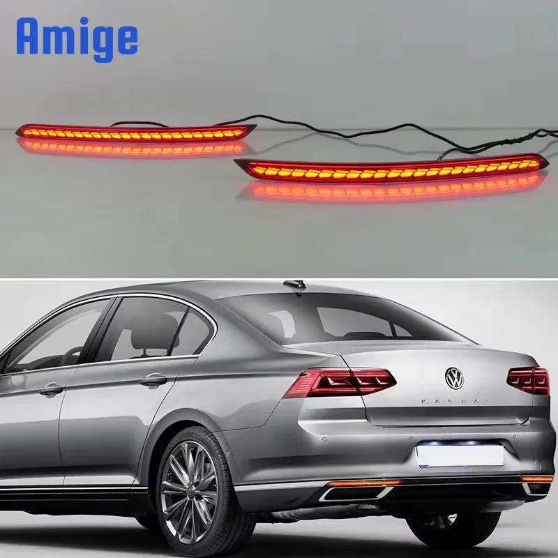 

Автомобильные светодиодные лампы заднего бампера для Volkswagen Passat B8 2020-2023, стоп-сигнал, указатель поворота, резервный отражатель, автомобильная противотуманная фара