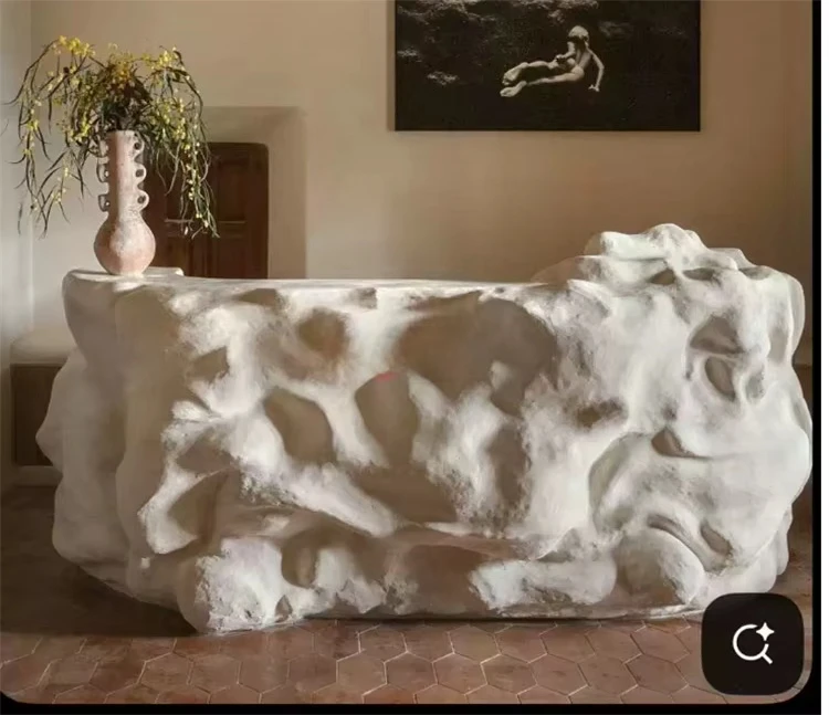 * Artificial Stone Fiberglass Reception Desk with Modern Design Extendable Feature Salon Reception Desk